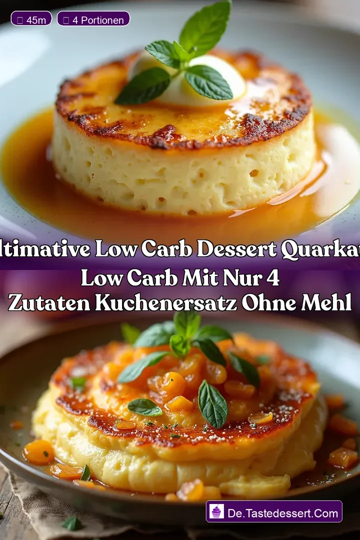 Das Ultimative Low Carb Dessert QuarkAuflauf Low Carb mit nur 4 Zutaten Kuchenersatz ohne Mehl