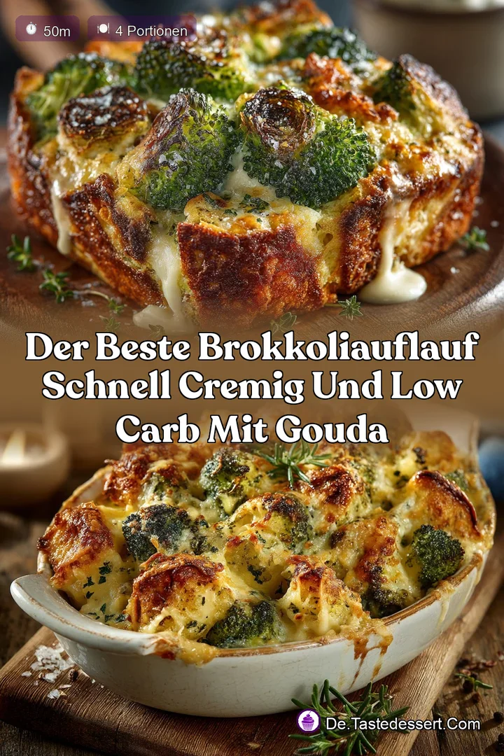 Der beste Brokkoliauflauf Schnell cremig und Low Carb mit Gouda
