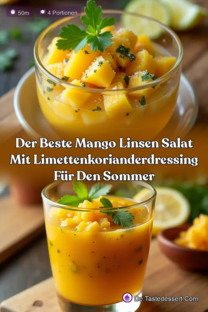 Der beste Mango Linsen Salat mit LimettenKorianderDressing f&uuml;r den Sommer