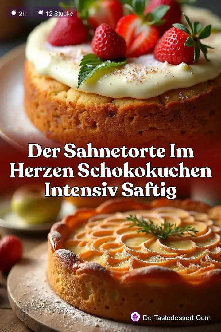 Der Sahnetorte im Herzen Schokokuchen Intensiv Saftig