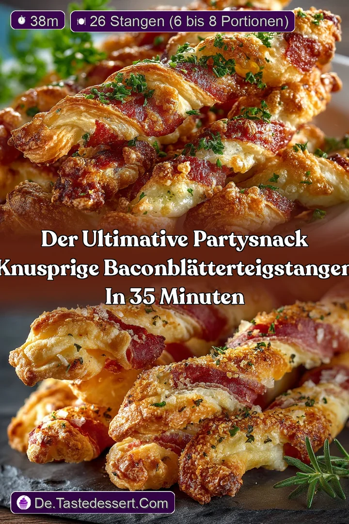 Der ultimative Partysnack Knusprige BaconBl&auml;tterteigstangen in 35 Minuten