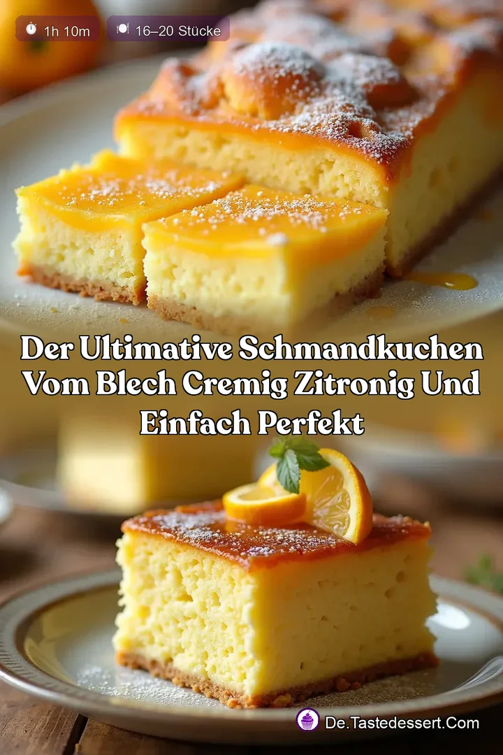 Der ultimative Schmandkuchen vom Blech Cremig zitronig und einfach perfekt