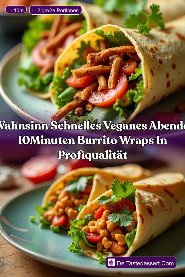 Der Wahnsinn Schnelles Veganes Abendessen 10Minuten Burrito Wraps in ProfiQualit&auml;t