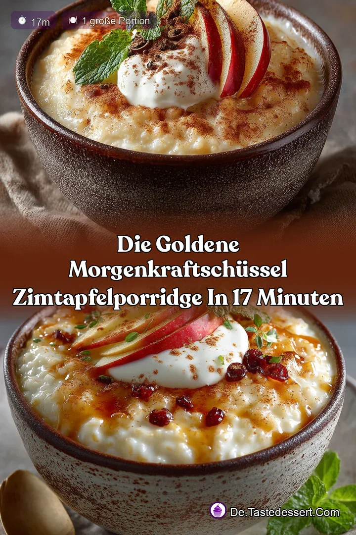 Die Goldene MorgenKraftSchüssel ZimtApfelPorridge in 17 Minuten