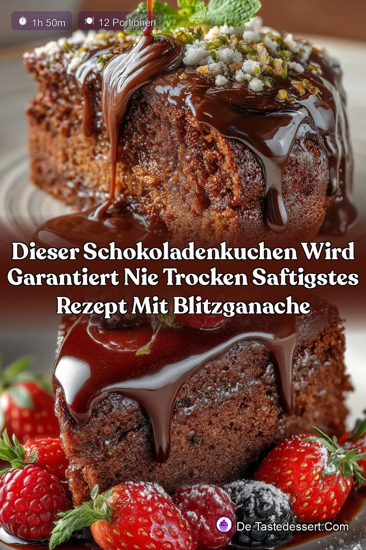 Dieser Schokoladenkuchen wird garantiert nie trocken Saftigstes Rezept mit BlitzGanache