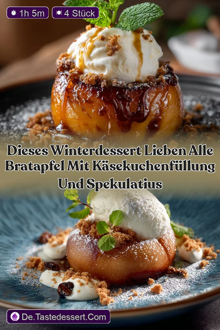 Dieses WinterDessert lieben alle Bratapfel mit K&auml;sekuchenf&uuml;llung und Spekulatius