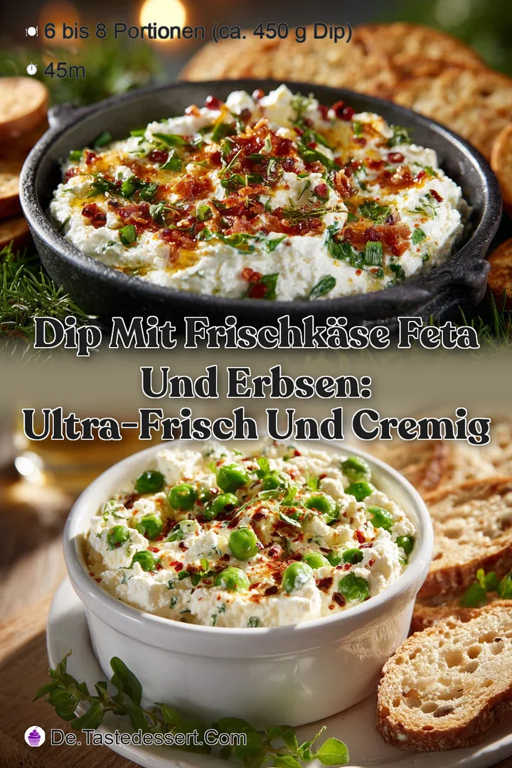 Dip mit Frischk&auml;se Feta und Erbsen: Ultra-Frisch und Cremig