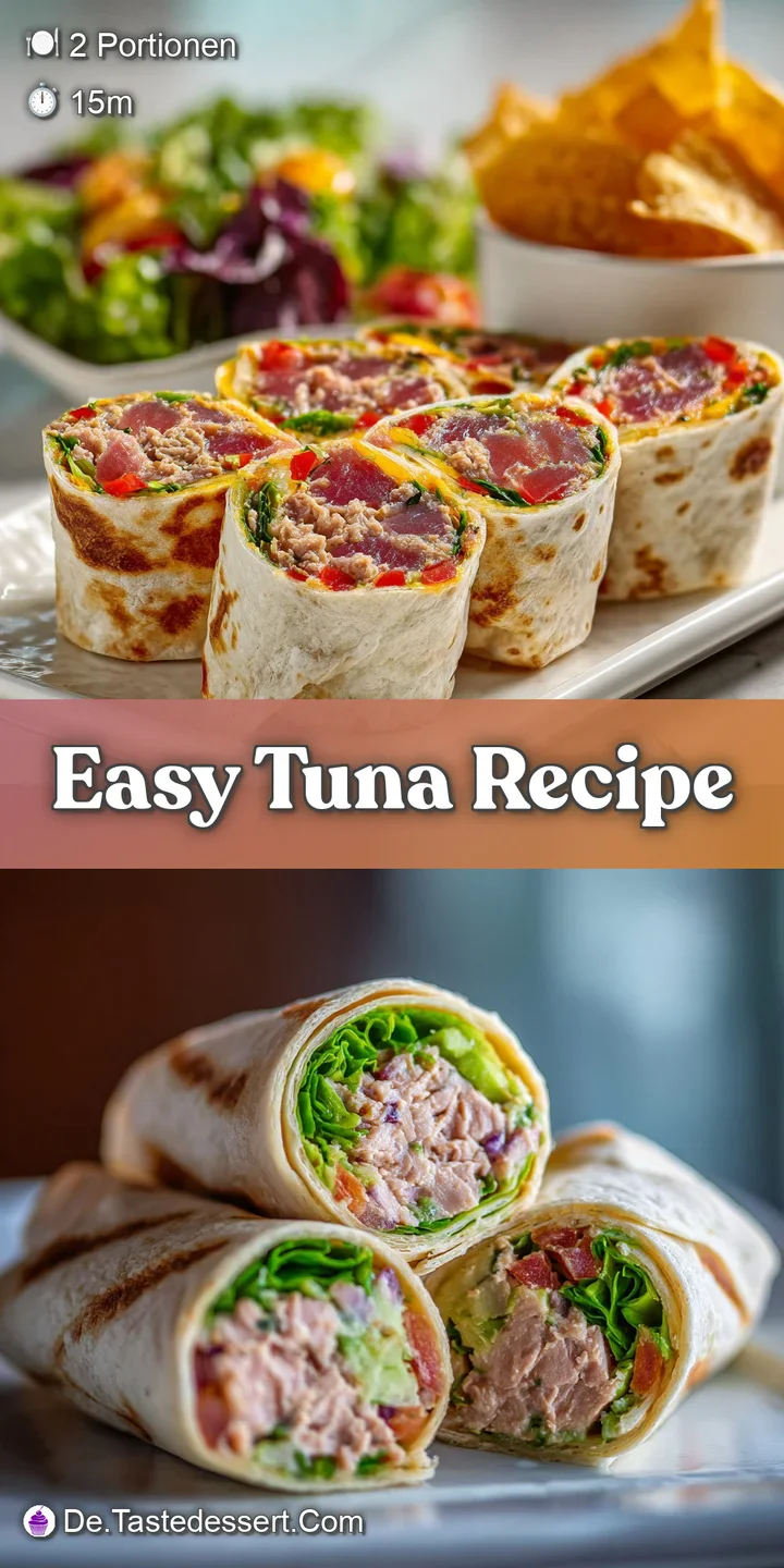Close-up of a tuna wrap slice with vibrant tuna salad. Crispy lettuce and soft tortilla create an appetizing, fast finger ...
