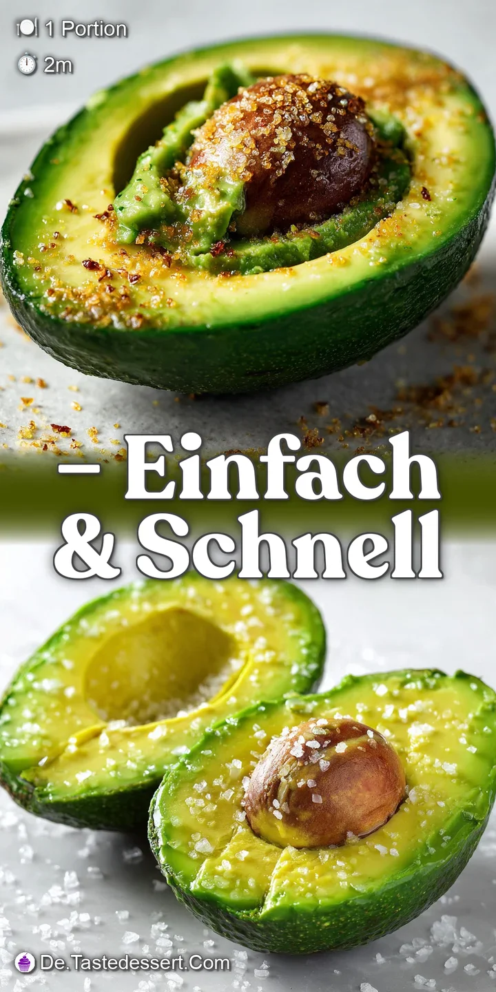 Close-up of a ripe avocado half with glistening sea salt. The rich green flesh offers a taste of freshness. Ready to eat, ...