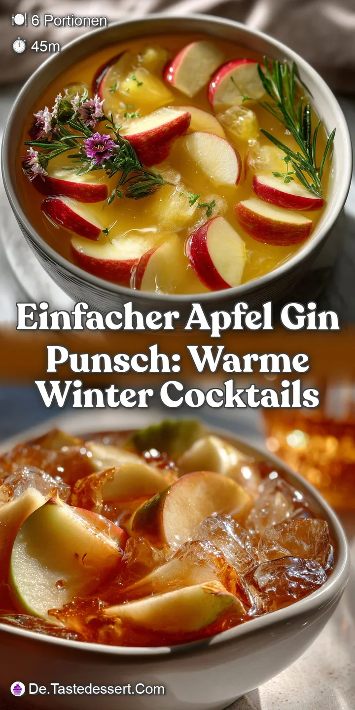 Einfacher Apfel Gin Punsch: Warme Winter Cocktails