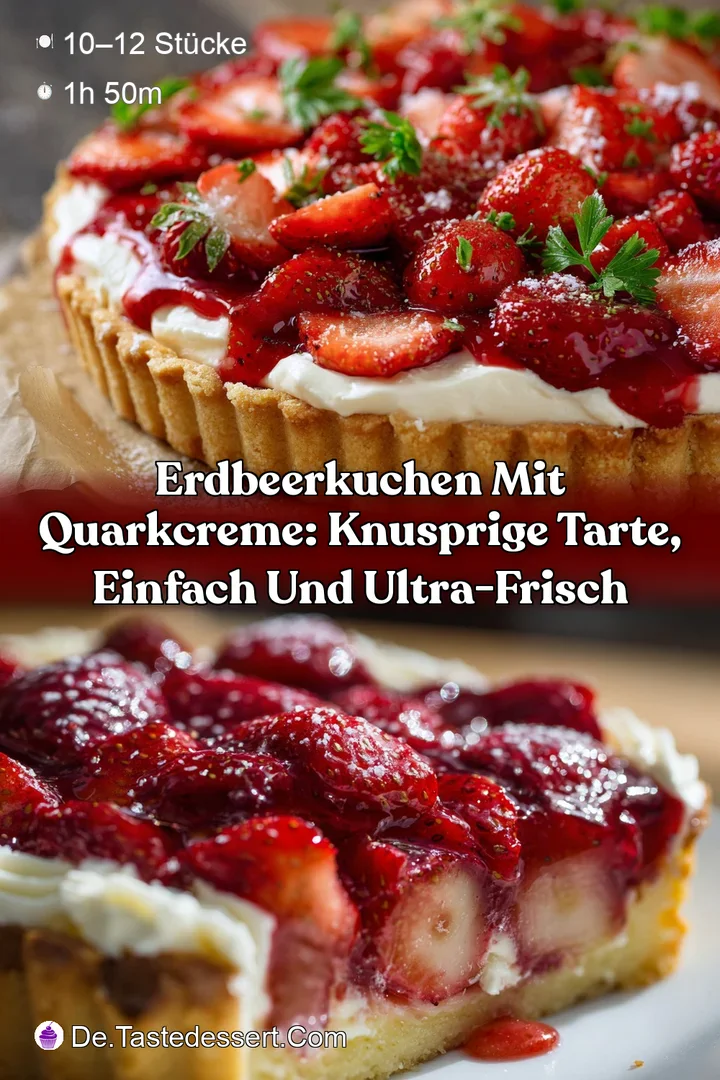 Erdbeerkuchen mit Quarkcreme: Knusprige Tarte einfach und ultra-frisch
