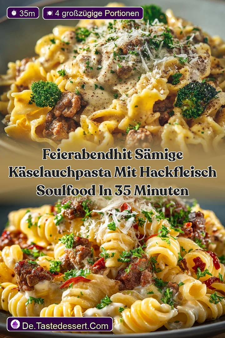 FeierabendHit S&auml;mige K&auml;seLauchPasta mit Hackfleisch Soulfood in 35 Minuten