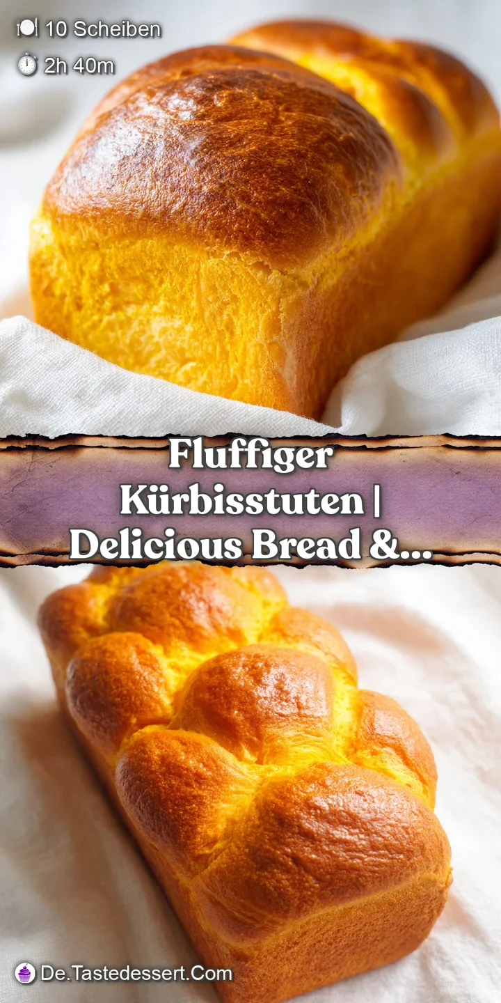 Detailaufnahme der fluffigen, feinporigen Struktur eines warmen K&uuml;rbisstutens mit einer knusprigen, dunklen Kruste.