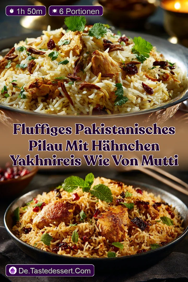 Fluffiges Pakistanisches Pilau mit H&auml;hnchen YakhniReis wie von Mutti