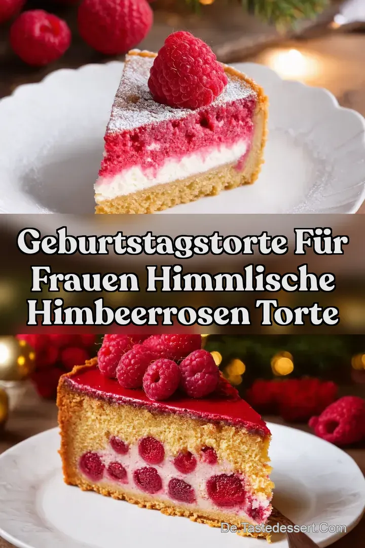 Geburtstagstorte für Frauen Himmlische HimbeerRosen Torte