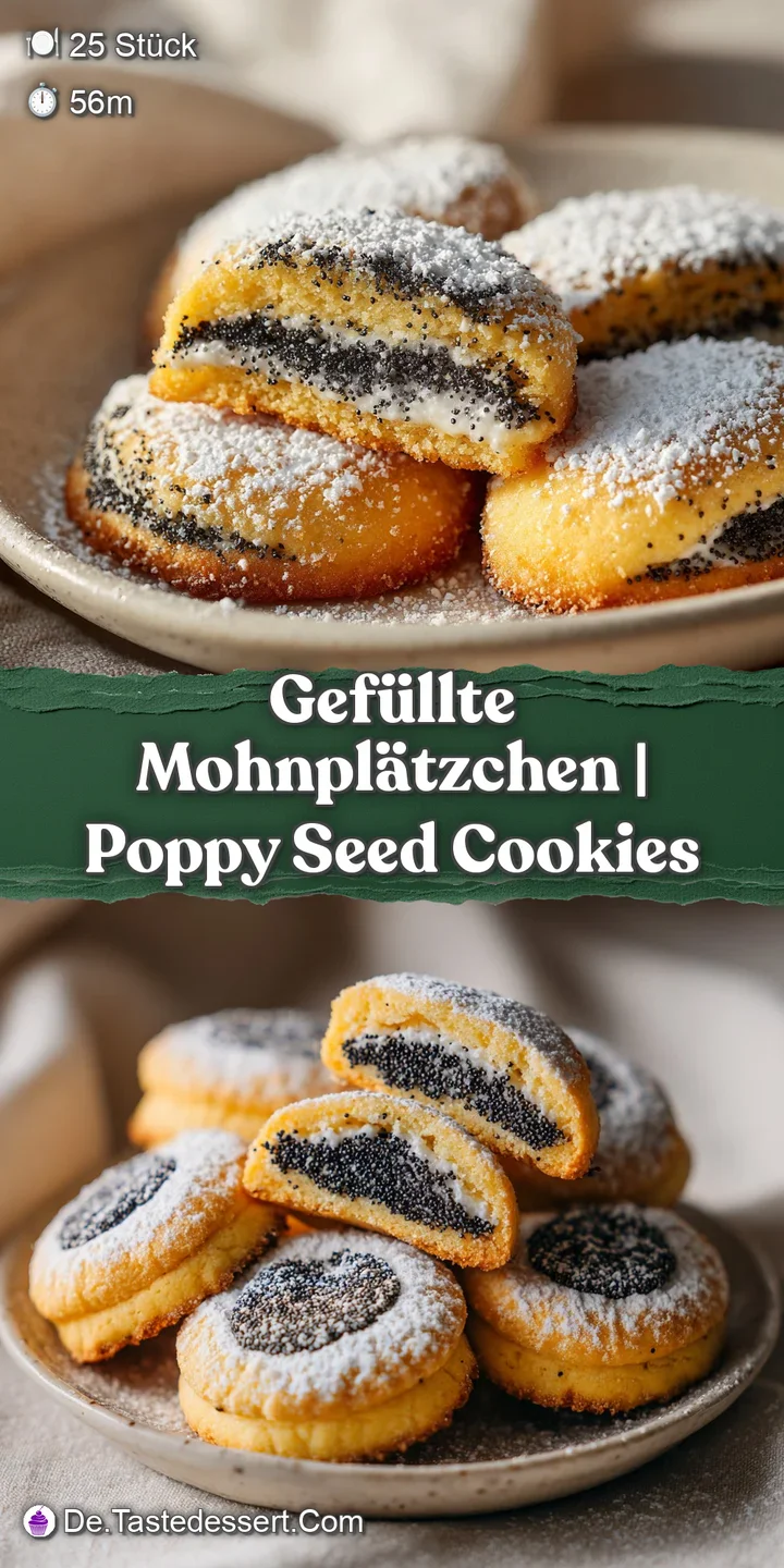 Nahaufnahme eines aufgeschnittenen Mohnpl&auml;tzchens, zeigt die k&ouml;rnige dunkle F&uuml;llung und die zarte, m&uuml;rbe Krume.