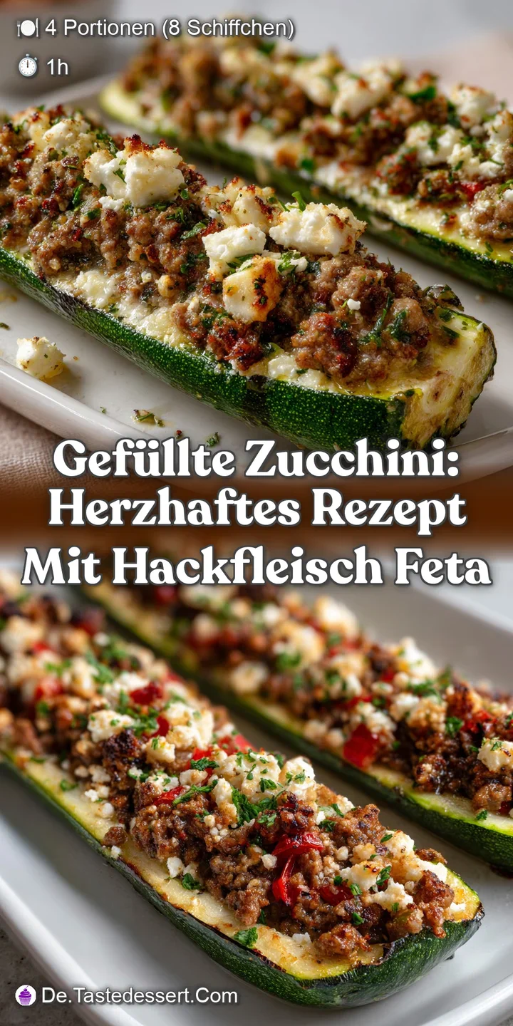 Gef&uuml;llte Zucchini: Herzhaftes Rezept mit Hackfleisch Feta