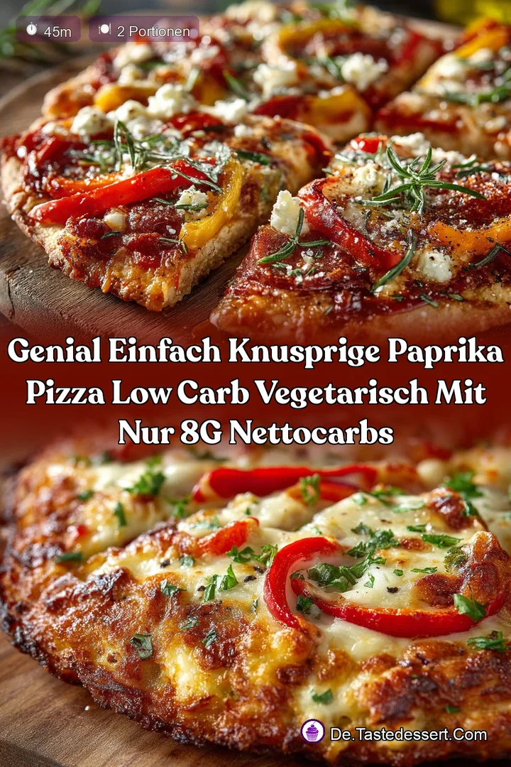 Genial einfach Knusprige Paprika Pizza Low Carb Vegetarisch mit nur 8g NettoCarbs