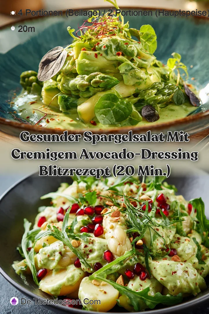 Gesunder Spargelsalat mit cremigem Avocado-Dressing Blitzrezept (20 Min.)