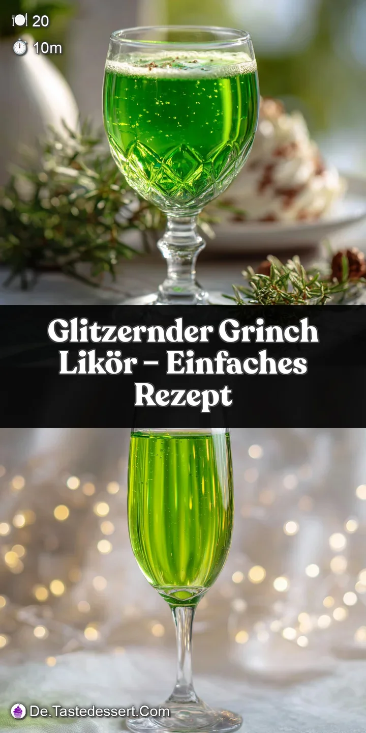 Close-up of vibrant green Grinch cocktail, glistening sugar crystals catch light, sweet festive liqueur, holiday drinks, s...