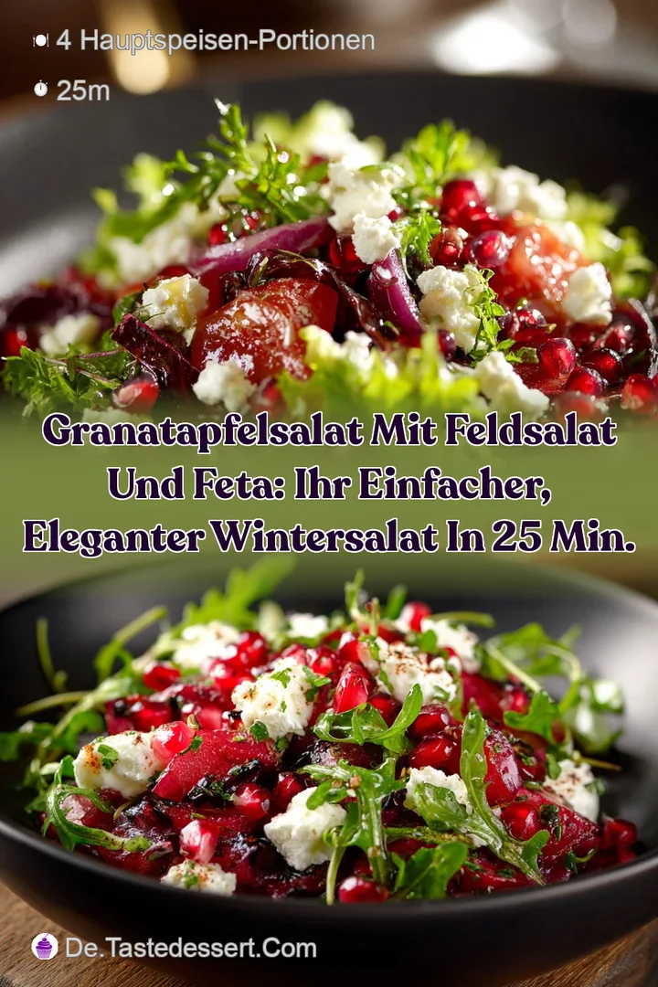Granatapfelsalat mit Feldsalat und Feta: Ihr einfacher eleganter Wintersalat in 25 Min.