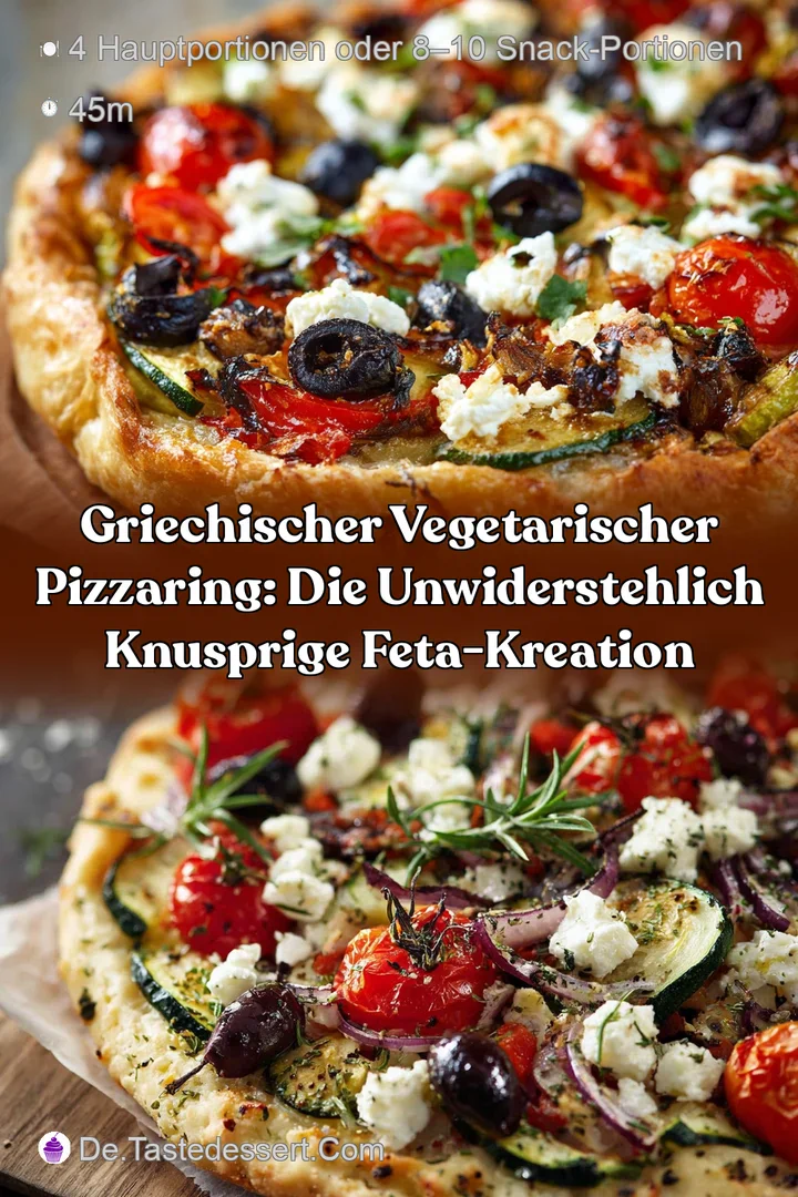 Griechischer vegetarischer PizzaRing: Die unwiderstehlich knusprige Feta-Kreation