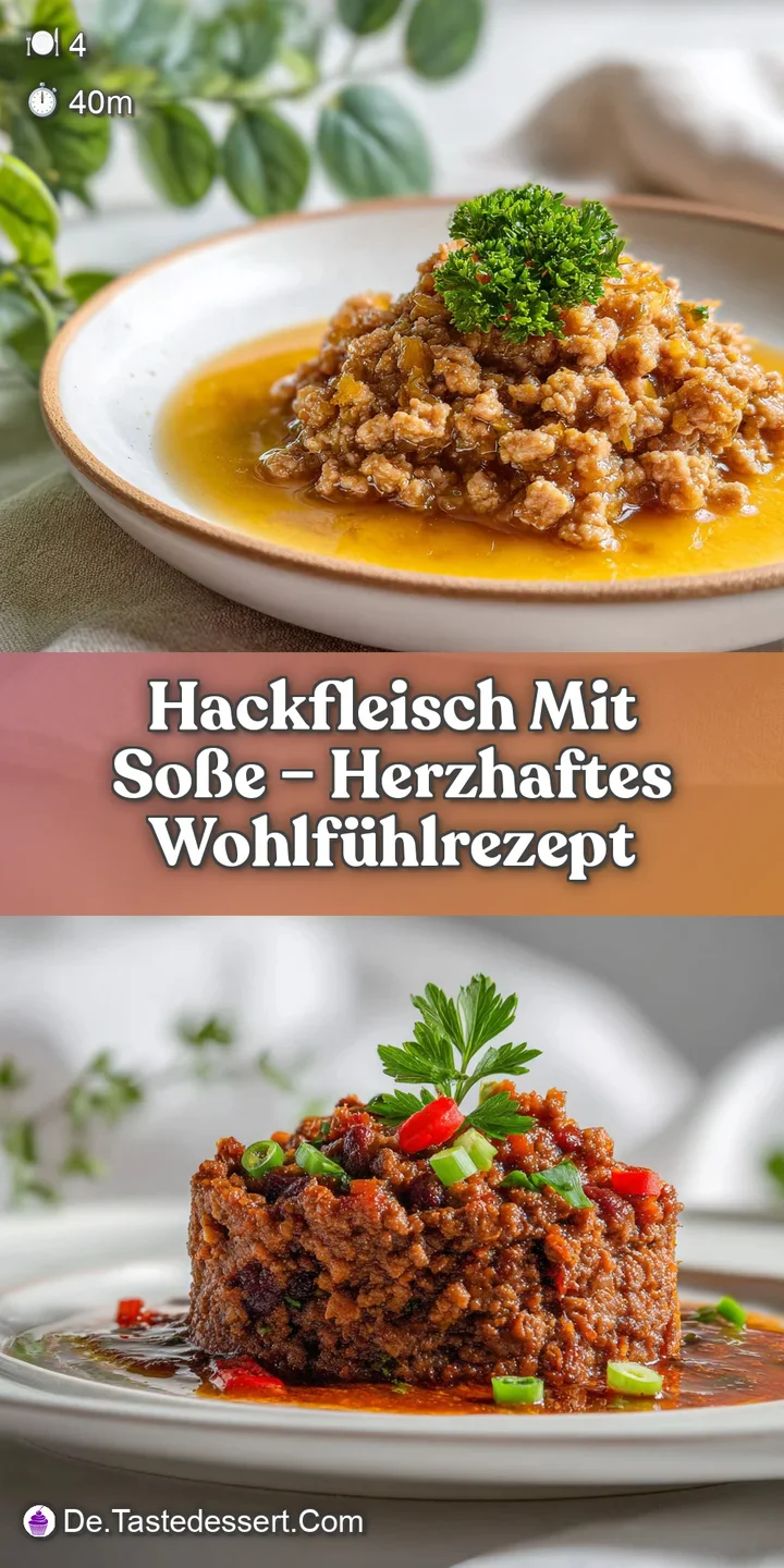 Close-up of glistening ground meat and gravy. Deep, savory aroma visually suggested. A comforting, hearty meal, ready to e...