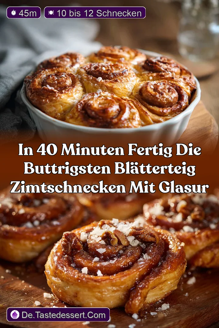 In 40 Minuten fertig Die buttrigsten Bl&auml;tterteig Zimtschnecken mit Glasur
