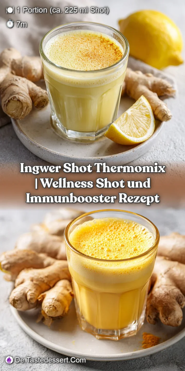 Close-up of a frothy, golden ginger and turmeric mixture in a clear glass, showing its invigorating texture.