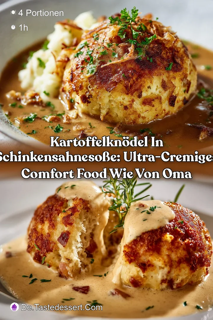 Kartoffelkn&ouml;del in SchinkenSahneSo&szlig;e: Ultra-cremiges Comfort Food wie von Oma