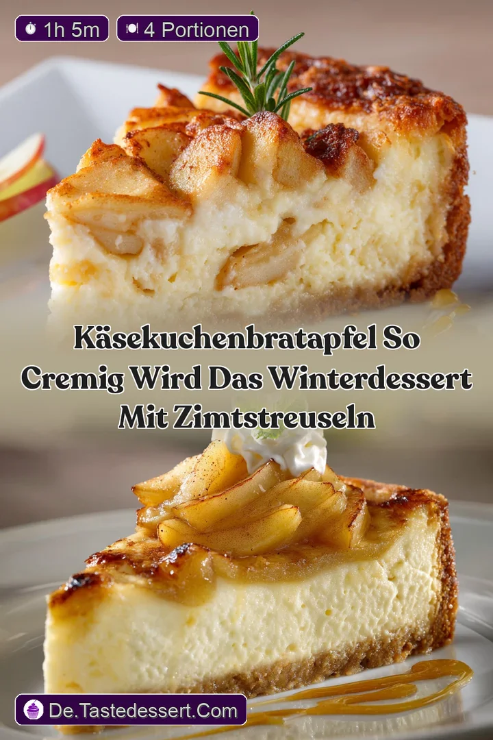 K&auml;sekuchenBratapfel So cremig wird das Winterdessert mit Zimtstreuseln