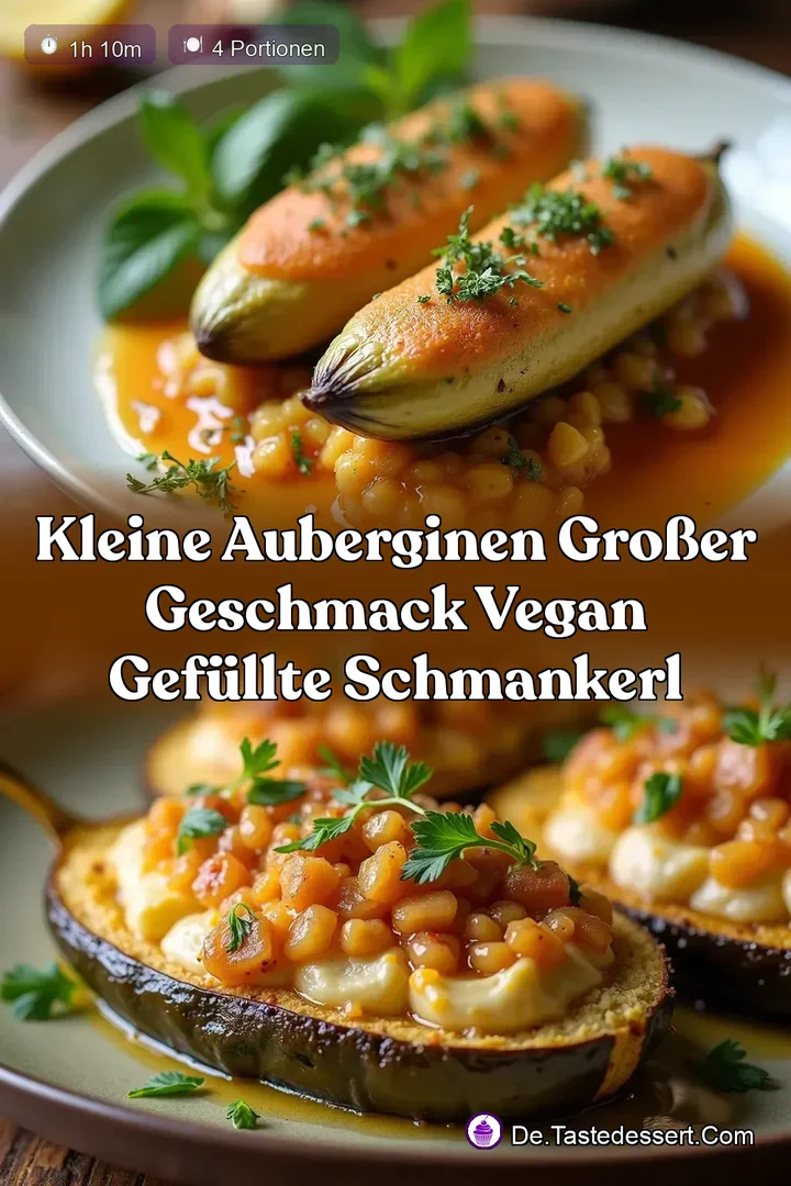 Kleine Auberginen gro&szlig;er Geschmack Vegan gef&uuml;llte Schmankerl