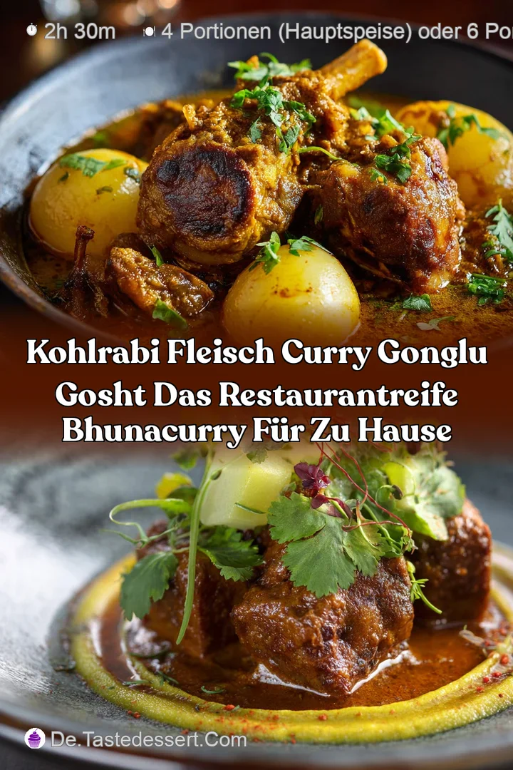 Kohlrabi Fleisch Curry Gonglu Gosht Das restaurantreife BhunaCurry f&uuml;r zu Hause