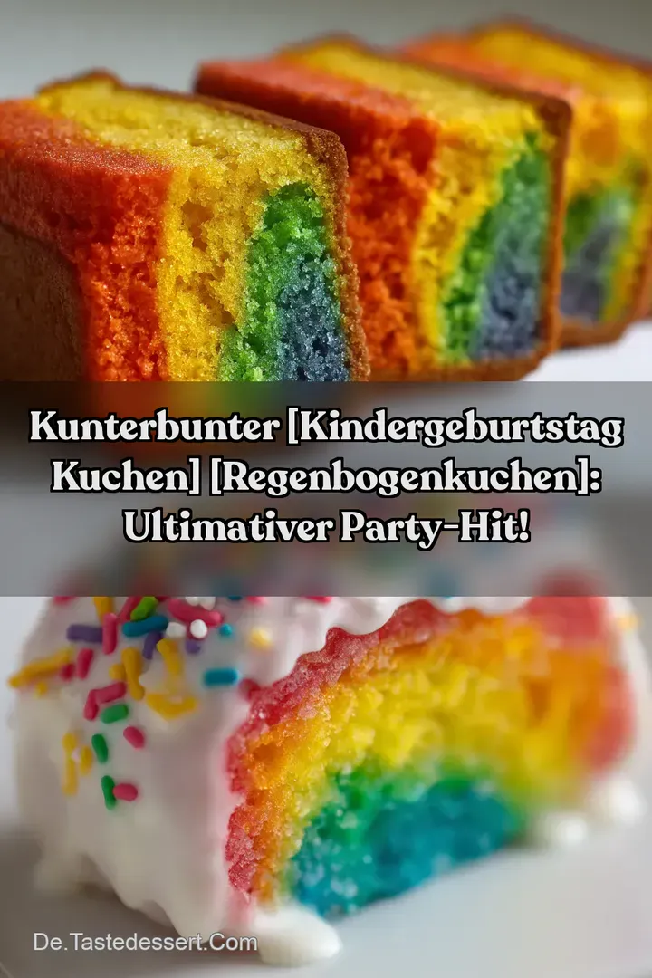 Kunterbunter [Kindergeburtstag Kuchen] [Regenbogenkuchen]: Ultimativer Party-Hit!