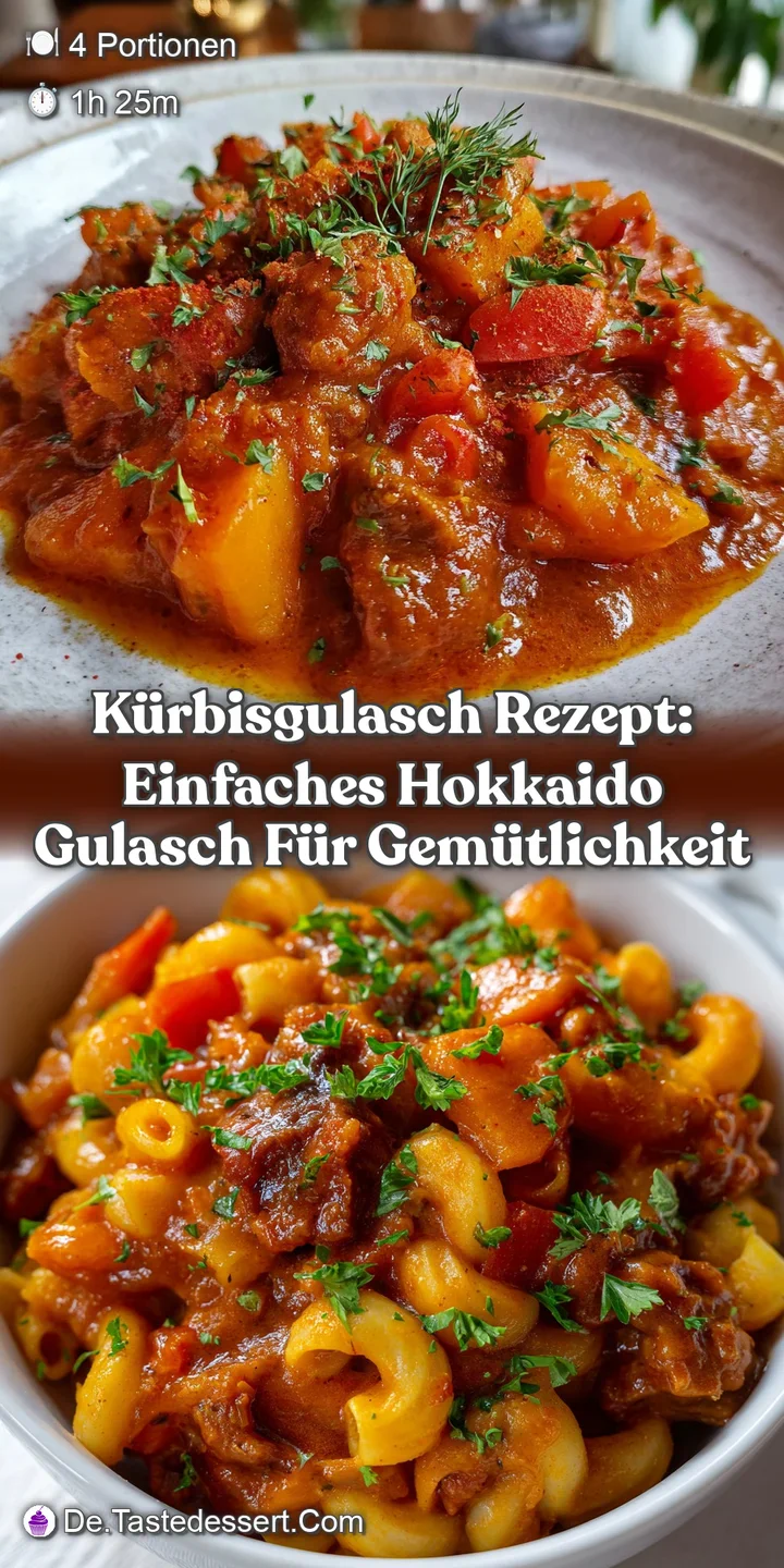 K&uuml;rbisgulasch Rezept: Einfaches Hokkaido Gulasch f&uuml;r Gem&uuml;tlichkeit