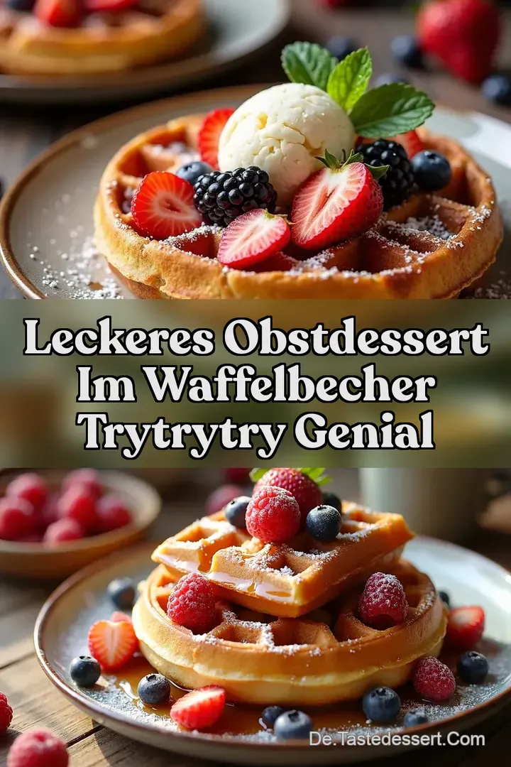 Leckeres ObstDessert im Waffelbecher TRYTRYTRY Genial