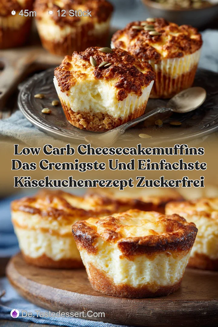 Low Carb CheesecakeMuffins Das cremigste und einfachste K&auml;sekuchenRezept Zuckerfrei