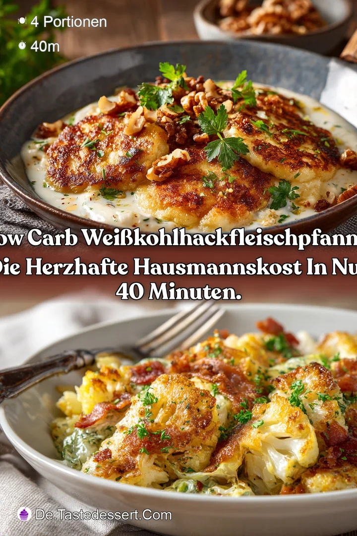 Low Carb Wei&szlig;kohlHackfleischPfanne: Die herzhafte Hausmannskost in nur 40 Minuten.