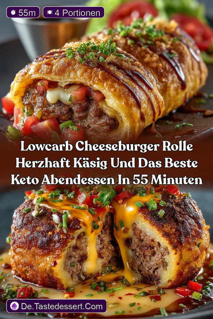LowCarb Cheeseburger Rolle Herzhaft k&auml;sig und das beste Keto Abendessen in 55 Minuten