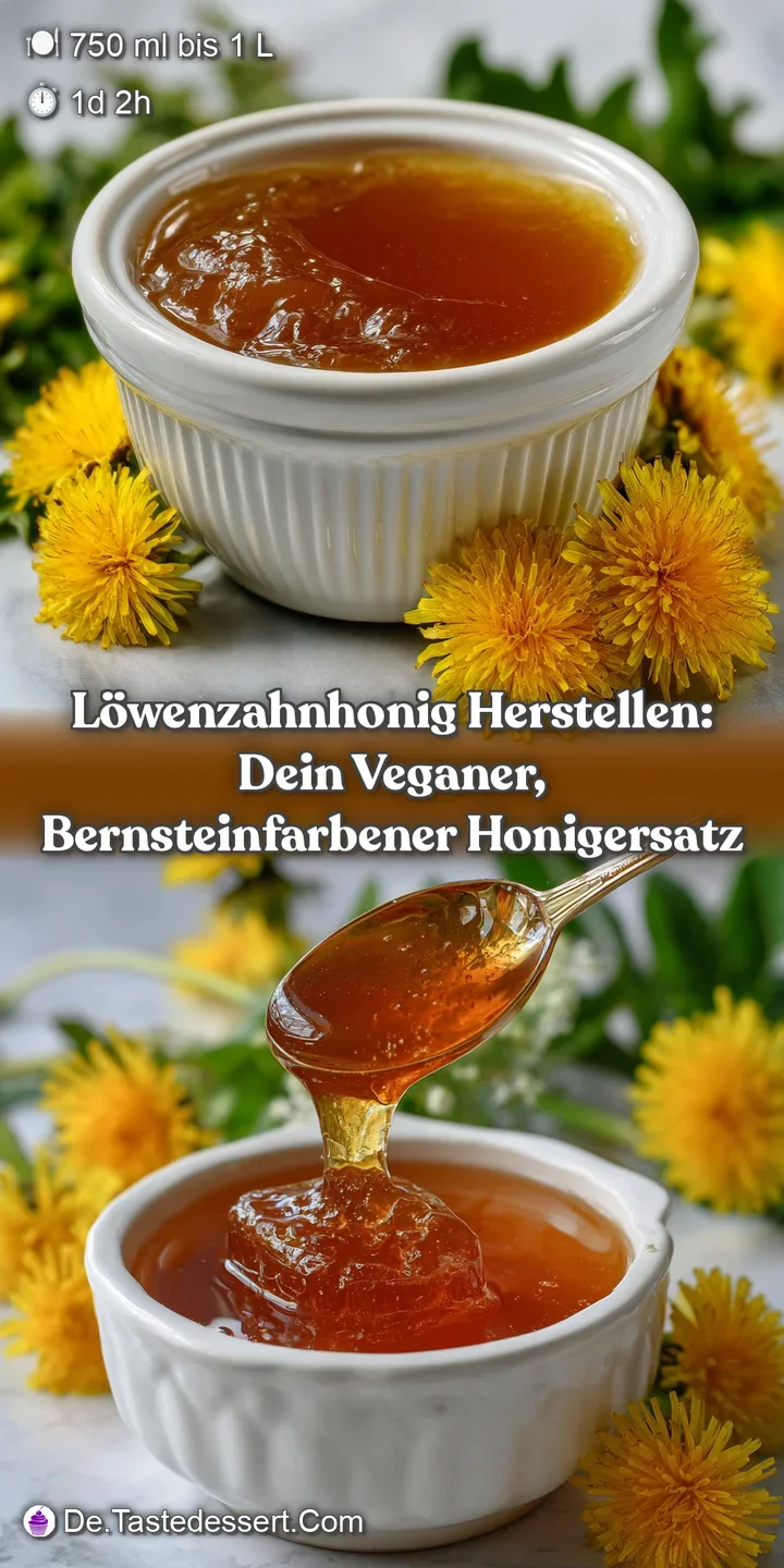 L&ouml;wenzahnhonig herstellen: Dein veganer bernsteinfarbener Honigersatz