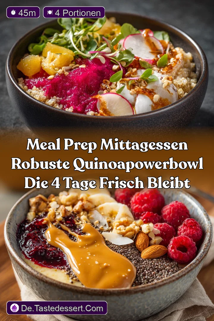 Meal Prep Mittagessen Robuste QuinoaPowerBowl die 4 Tage frisch bleibt