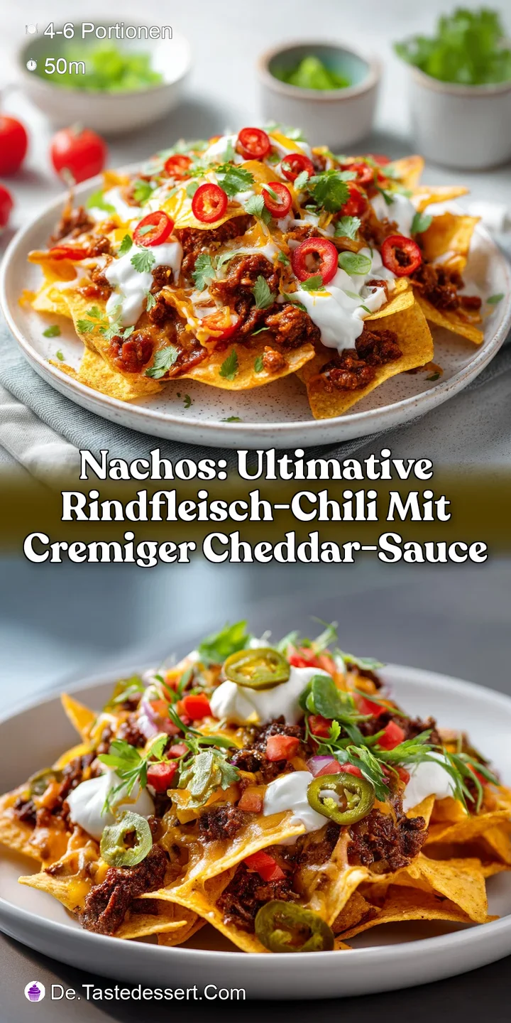 Nachos: Ultimative Rindfleisch-Chili mit cremiger Cheddar-Sauce