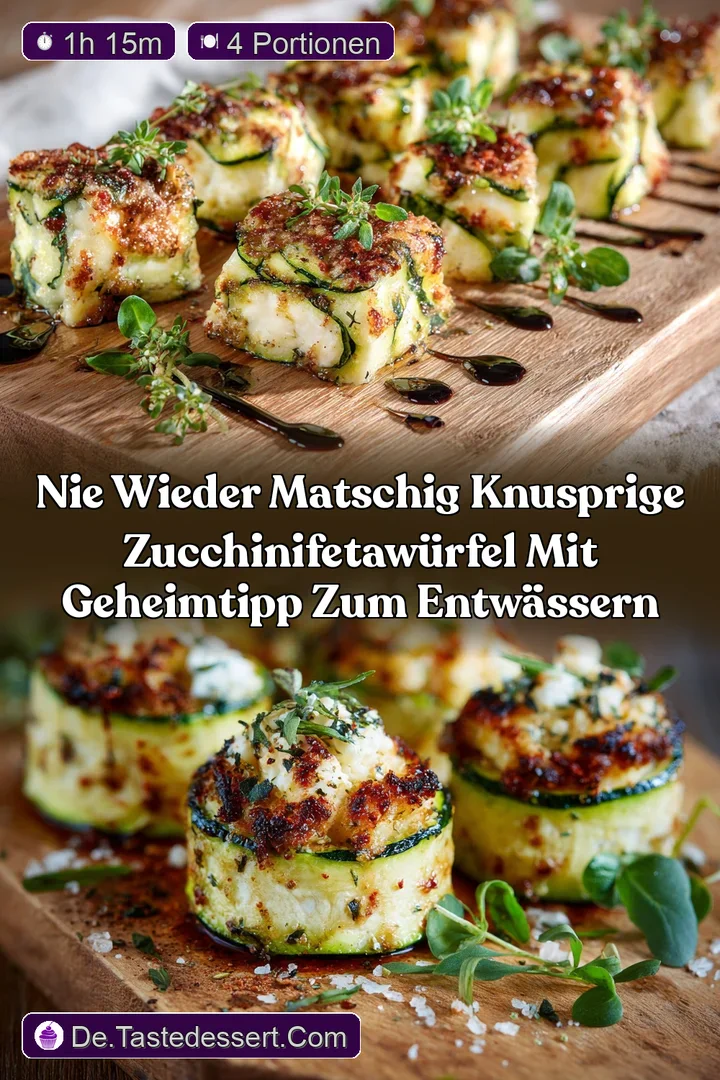 Nie wieder matschig Knusprige ZucchiniFetaW&uuml;rfel mit Geheimtipp zum Entw&auml;ssern