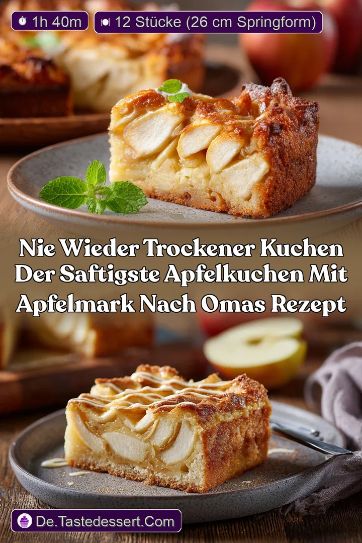 Nie wieder trockener Kuchen Der saftigste Apfelkuchen mit Apfelmark nach Omas Rezept