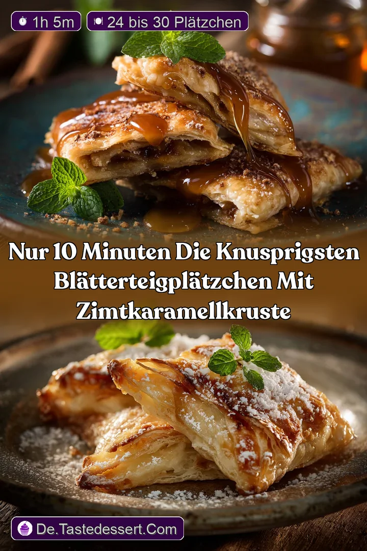 Nur 10 Minuten Die knusprigsten Bl&auml;tterteigPl&auml;tzchen mit ZimtKaramellKruste