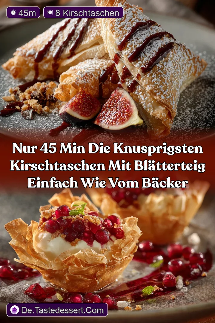 Nur 45 Min Die knusprigsten Kirschtaschen mit Bl&auml;tterteig Einfach wie vom B&auml;cker