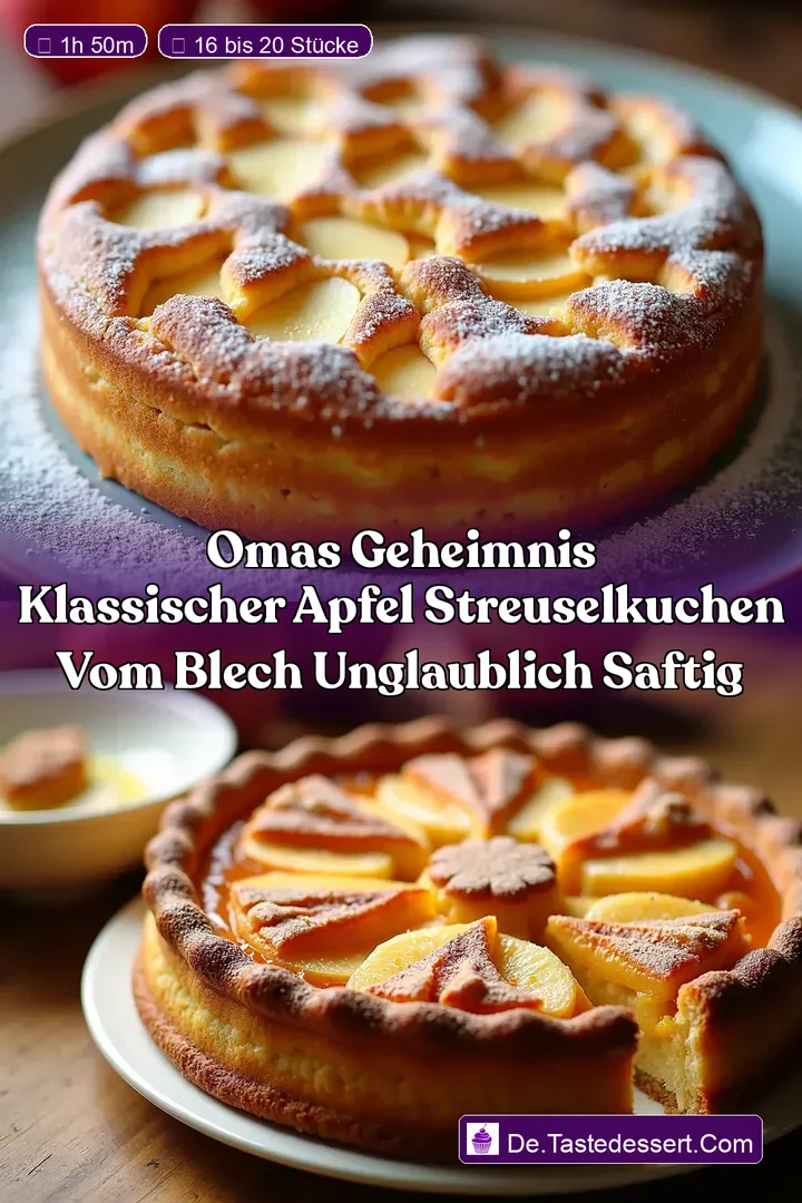 Omas Geheimnis Klassischer Apfel Streuselkuchen vom Blech Unglaublich Saftig