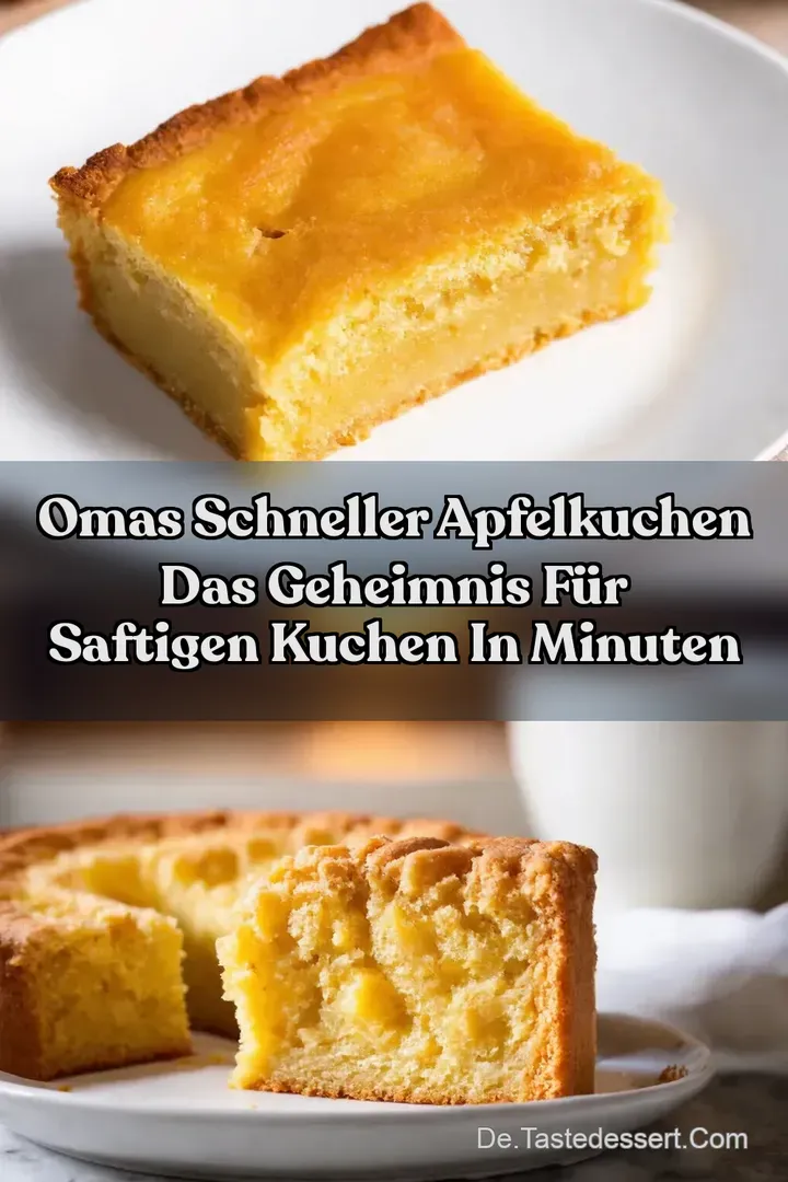 Omas Schneller Apfelkuchen Das Geheimnis f&uuml;r Saftigen Kuchen in Minuten