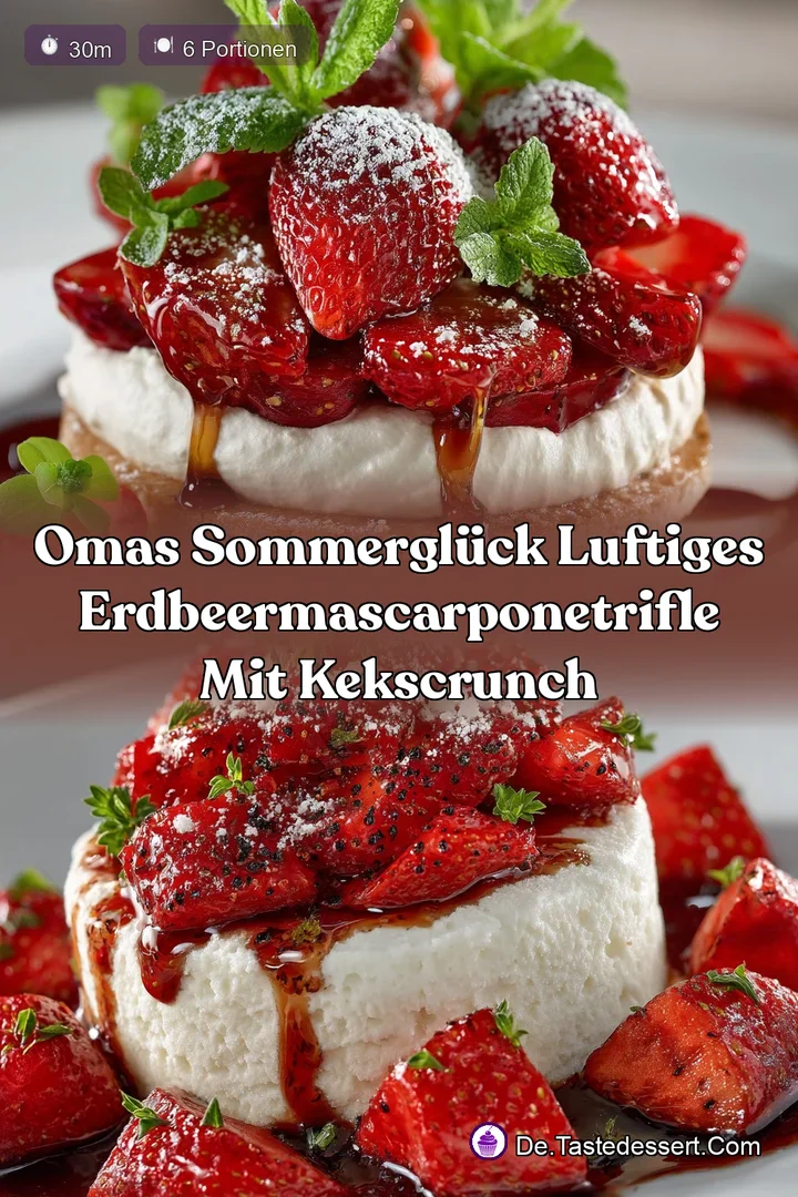 Omas Sommerglück Luftiges ErdbeerMascarponeTrifle mit KeksCrunch
