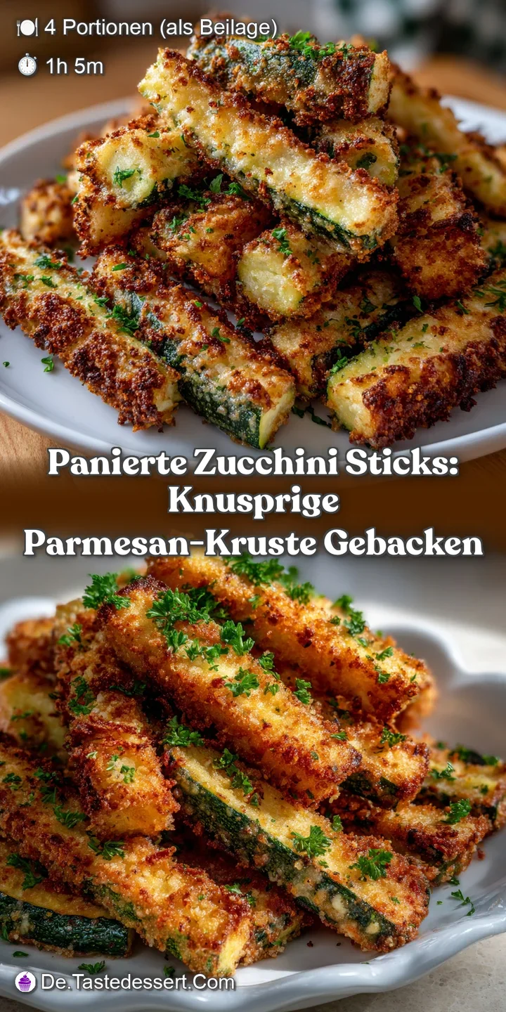 Panierte Zucchini Sticks: Knusprige Parmesan-Kruste Gebacken